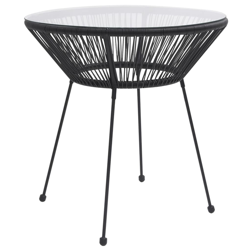 vidaXL Table à Manger Verre Aluminium Noir 80x80x74 cm Table de Jardin Patio 