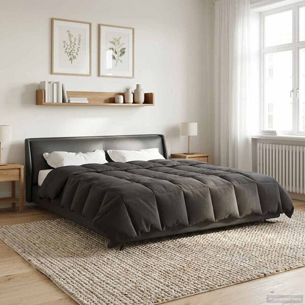 vidaXL Duvet d'&eacute;t&eacute; simple Matelass&eacute; Anthracite 200 x 200 cm Microfibre
