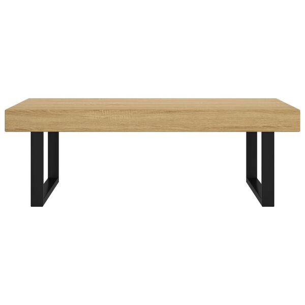 vidaXL Table basse Marron clair et noir 120x60x40 cm MDF et fer