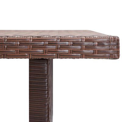vidaXL Table de jardin Marron 110x60x74 cm Résine tressée