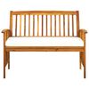 vidaXL Banc de jardin avec coussin 119 cm Bois solide d'acacia