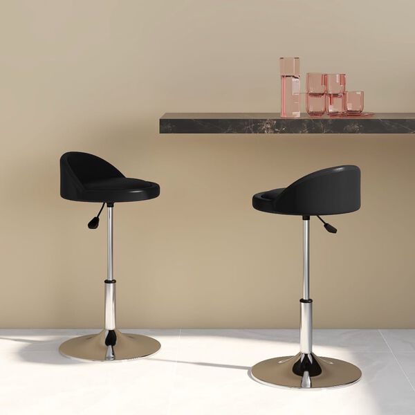 vidaXL Chaises &agrave; manger pivotantes lot de 2 noir similicuir