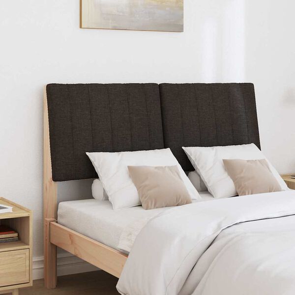 vidaXL T&ecirc;te de lit capitonn&eacute;e Noir 120 cm Pin massif