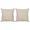 vidaXL Coussins d&eacute;coratifs lot de 2 Cr&egrave;me 40x40 cm Tissu microfibre