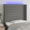 vidaXL T&ecirc;te de lit &agrave; LED Gris fonc&eacute; 93x16x118/128 cm Tissu