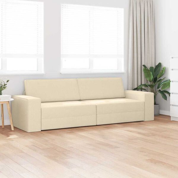 vidaXL Canap&eacute;-Lit 200cm Cr&egrave;me tissu