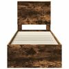 vidaXL Cadre de lit avec tiroir Ch&ecirc;ne fum&eacute; 75 x 190 cm Bois Ing&eacute;nierie