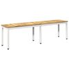 vidaXL Banc de jardin 161 x 35 x 45 cm Bois d'Acacia Massif Blanc