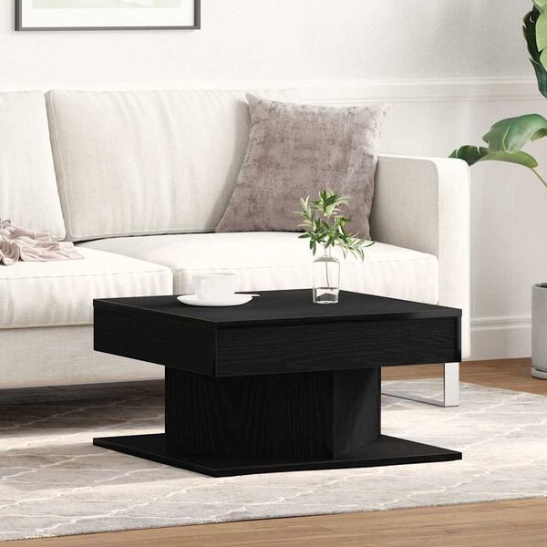 vidaXL Table basse Ch&ecirc;ne noir 57 x 57 x 30 cm Bois d'ing&eacute;nierie