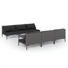vidaXL Salon de jardin 7 pcs avec coussins R&eacute;sine tress&eacute;e Gris fonc&eacute;