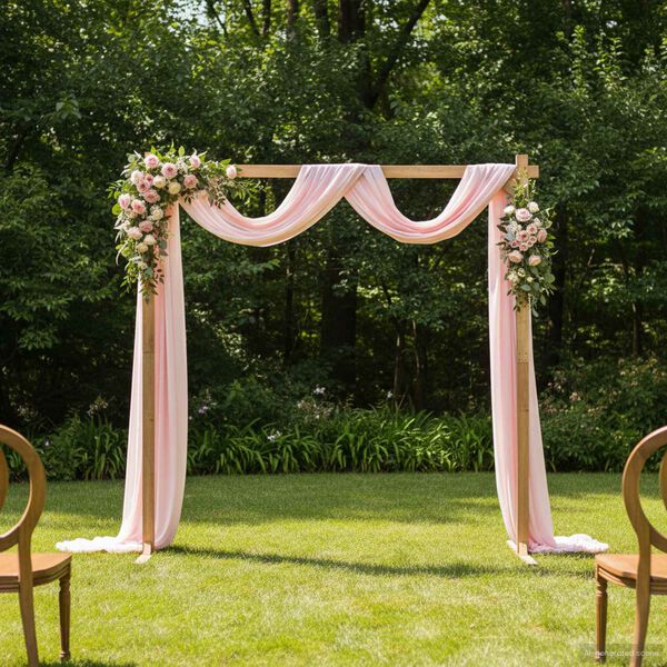 vidaXL Arche de mariage Marron Clair 225 x 95 x 226 cm