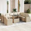 vidaXL Salon de jardin avec coussins 10 pcs beige r&eacute;sine tress&eacute;e