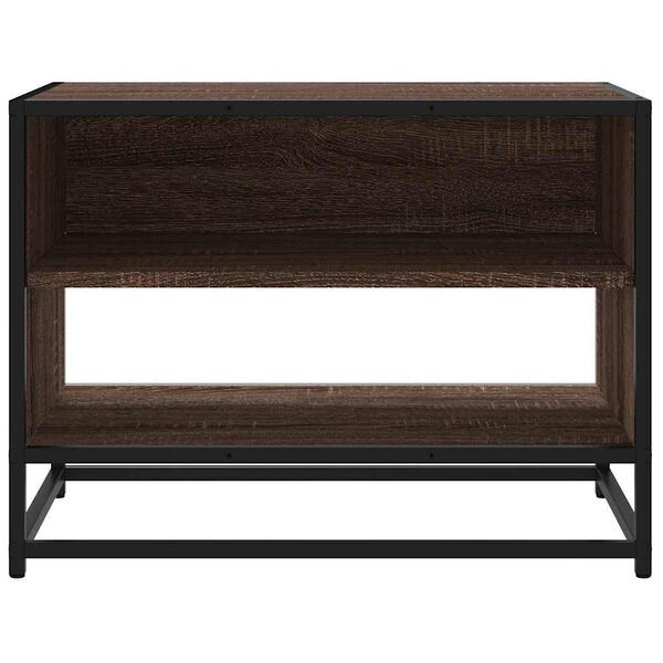 vidaXL Meuble TV ch&ecirc;ne marron 61x40x46 cm bois d'ing&eacute;nierie et m&eacute;tal