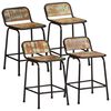 vidaXL Tabourets de bar lot de 4 46x35,5x70cm bois massif r&eacute;cup&eacute;ration