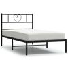vidaXL Cadre de lit m&eacute;tal sans matelas avec t&ecirc;te de lit noir 75x190 cm