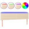 vidaXL T&ecirc;te de lit &agrave; LED Cr&egrave;me 180x5x78/88 cm Tissu