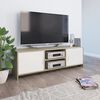 vidaXL Meuble TV Blanc et ch&ecirc;ne sonoma 120x30x37,5cm Bois d&rsquo;ing&eacute;nierie