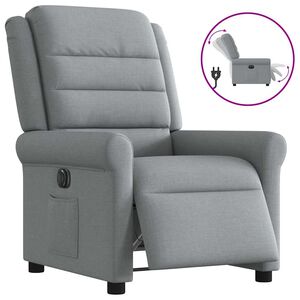 vidaXL Fauteuil inclinable &eacute;lectrique Gris clair Tissu