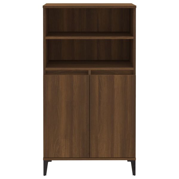 vidaXL Buffet haut Chêne marron 60x36x110 cm Bois d'ingénierie