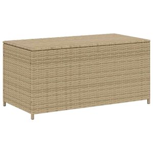 vidaXL Bo&icirc;te de rangement de jardin m&eacute;lange beige 190L r&eacute;sine tress&eacute;e