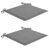 vidaXL Chaises de jardin lot de 2 et coussins gris Bois de teck massif