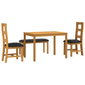 vidaXL Ensemble de salle &agrave; manger 4 pc Noir Bois de ch&ecirc;ne massif