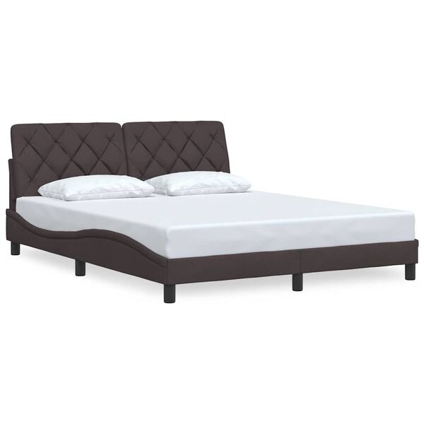 vidaXL Cadre de lit sans matelas marron fonc&eacute; 160x200 cm tissu