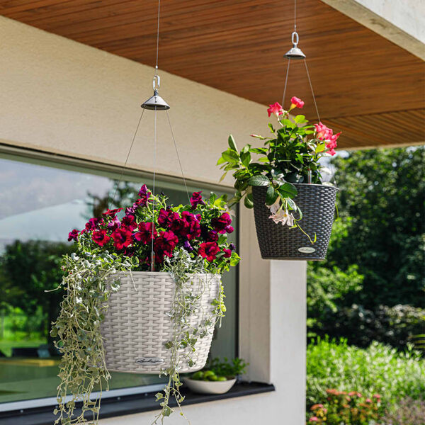 LECHUZA Jardini&egrave;re suspendue NIDO Cottage 35 ALL-IN-ONE Granite