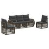 vidaXL Ensemble de canap&eacute; de jardin 5 pc Gris et Gris fonc&eacute; polyrotin