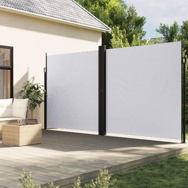 vidaXL Auvent lat&eacute;ral r&eacute;tractable blanc 200x1200 cm