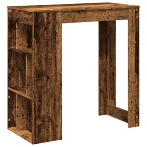 vidaXL Table de bar avec &eacute;tag&egrave;res vieux bois bois d'ing&eacute;nierie