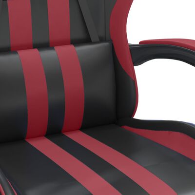 vidaXL Chaise de jeu pivotante Noir et rouge bordeaux Similicuir