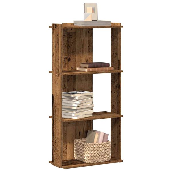 vidaXL Bibliothèque à 3 niveaux vieux bois 60x30x120cm bois ingénierie