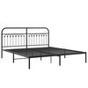 vidaXL Cadre de lit m&eacute;tal sans matelas avec t&ecirc;te de lit noir 183x203cm
