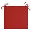 vidaXL Chaises de jardin et coussins rouge lot de 2 Bois teck massif