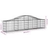 vidaXL Paniers à gabions arqués 7 pcs 200x30x40/60 cm Fer galvanisé