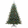vidaXL Sapin de No&euml;l artificiel Vert 210 cm PVC, m&eacute;tal et plastique
