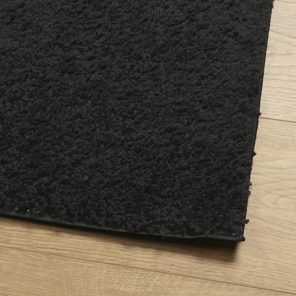 vidaXL Tapis shaggy PAMPLONA poils longs moderne noir 200x200 cm