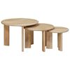 vidaXL Tables basses gigognes 3 pcs Noir Bois de mangue massif