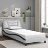 vidaXL Cadre de lit sans matelas Hvar blanc et noir 90x190 cm similicuir
