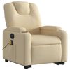 vidaXL Fauteuil inclinable de massage électrique Crème Tissu
