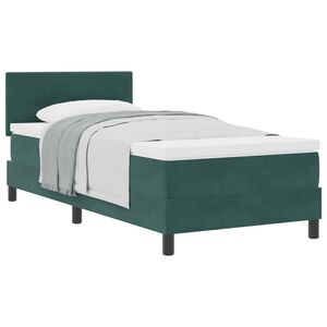 vidaXL Lit &agrave; ressorts avec matelas Vert fonc&eacute; 80 x 200 cm Velours