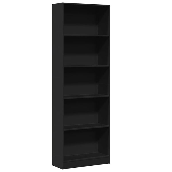 vidaXL Biblioth&egrave;que noir 60x24x176 cm bois d'ing&eacute;nierie