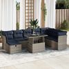 vidaXL Salon de jardin avec coussins 9 pcs gris r&eacute;sine tress&eacute;e acacia