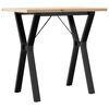 vidaXL Table &agrave; manger cadre en Y 80x50x75,5cm bois de pin massif acier