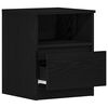 vidaXL Cabinet de chevet avec tiroir 2 pcs Ch&ecirc;ne noir 40 x 40 x 50 cm