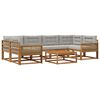 vidaXL Ensemble de canap&eacute;s d'ext&eacute;rieur 7 pcs Naturel et Gris clair