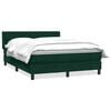 vidaXL Sommier &agrave; lattes de lit et matelas vert fonc&eacute; 160x220cm velours