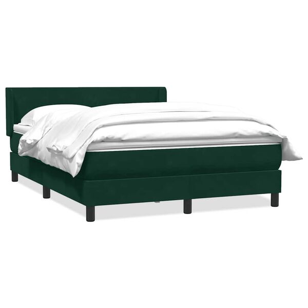 vidaXL Sommier &agrave; lattes de lit et matelas vert fonc&eacute; 160x220cm velours