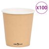 vidaXL Tasses &agrave; caf&eacute; en papier 200 ml 100 pcs Marron
